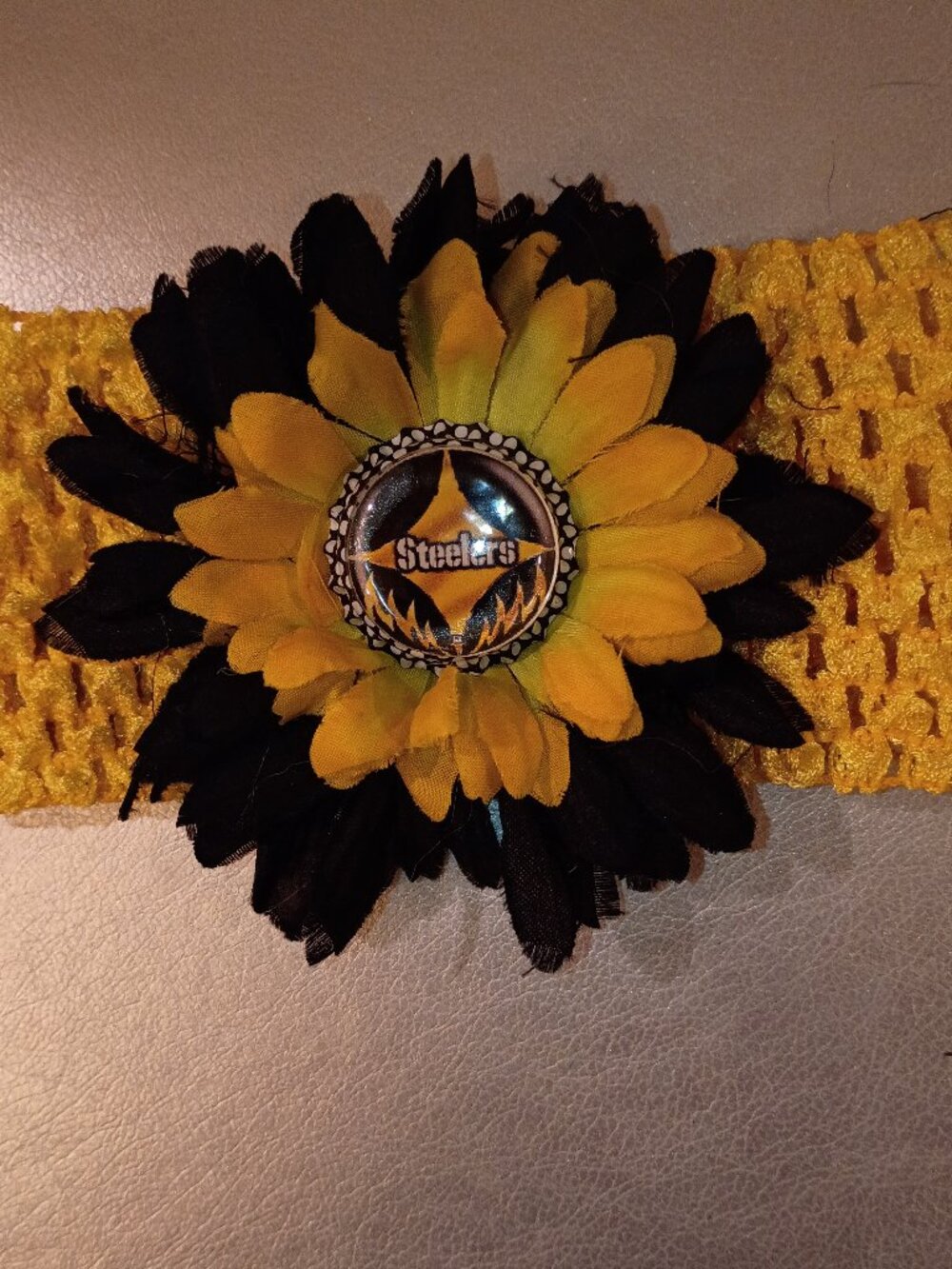 Pittsburg Steelers Black and Yellow Crochet Headband for Babies